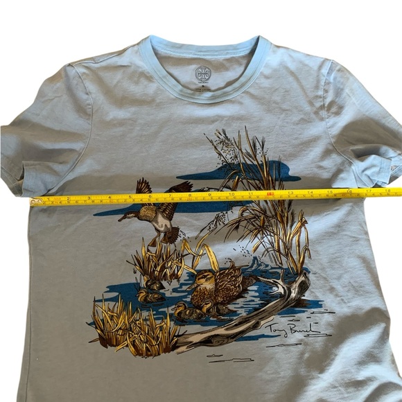 TORY BURCH Duck's Pond T-shirt In Blue Dream size Small S - Picture 5 of 9